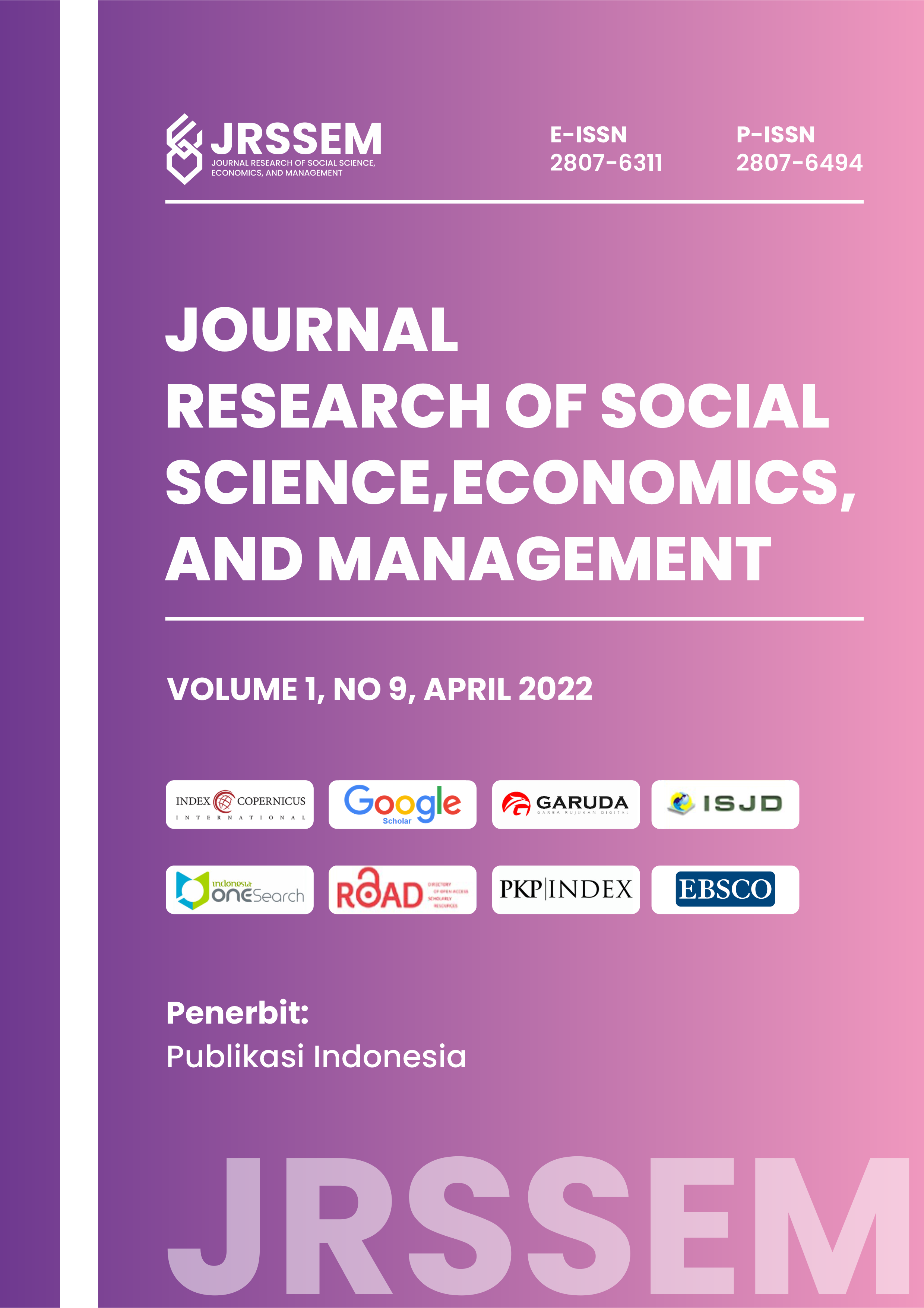 								View Vol. 1 No. 9 (2022): Journal Research of Social, Science, Economics, and Management
							