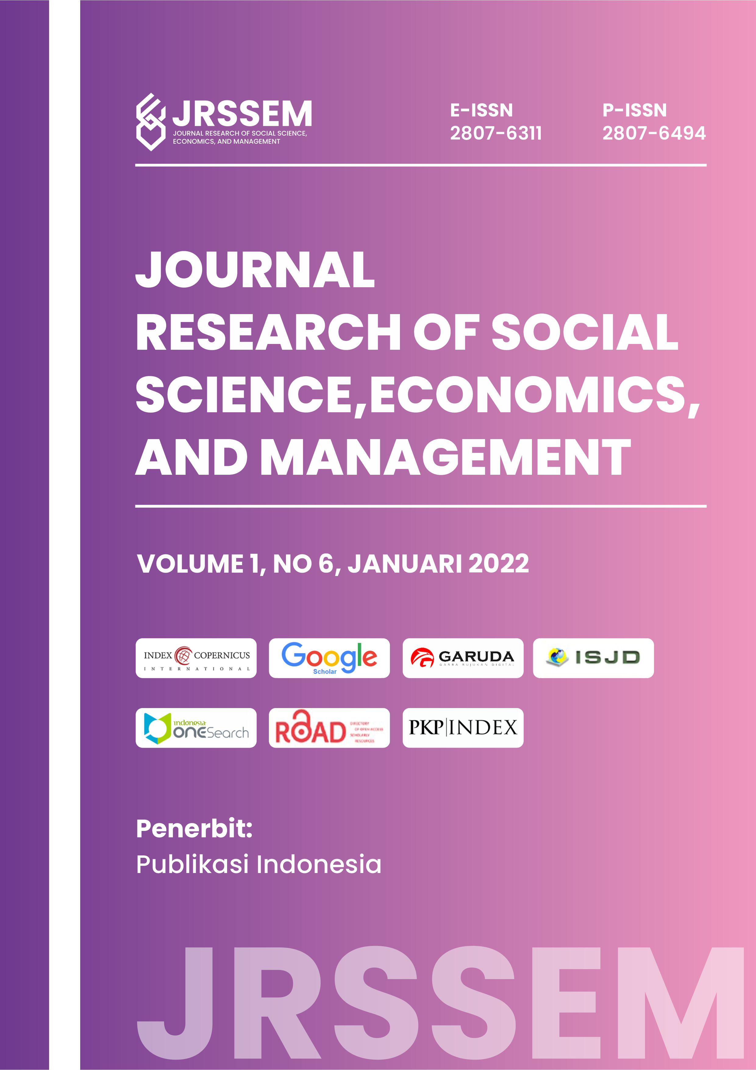 								View Vol. 1 No. 6 (2022): Journal Research of Social, Science, Economics, and Management
							